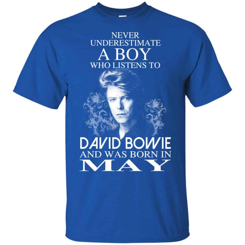 A Boy Who Listens To David Bowie And Was Born In May T-Shirts, Hoodie, Tank