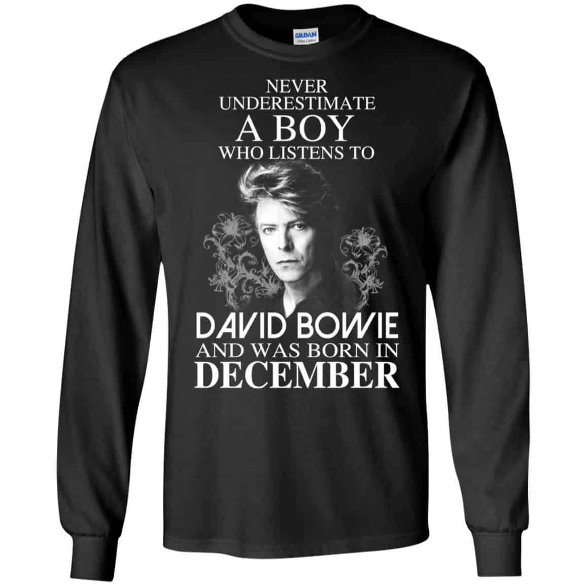 A Boy Who Listens To David Bowie And Was Born In December T-Shirts, Hoodie, Tank