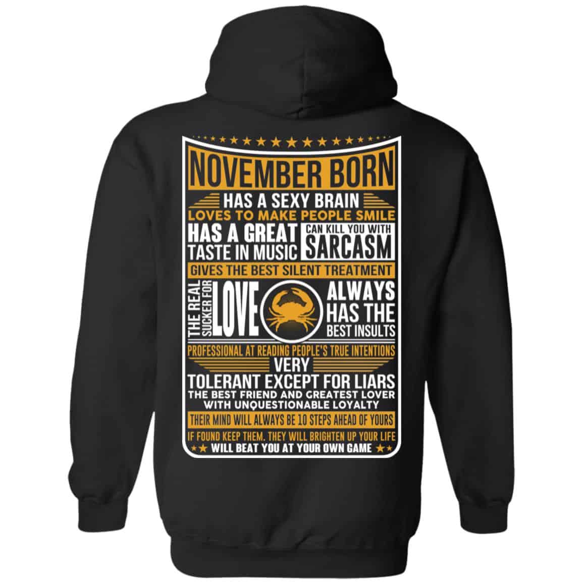 November Born Has A Sexy Brain Loves To Make People Smile T-Shirts, Hoodie, Tank