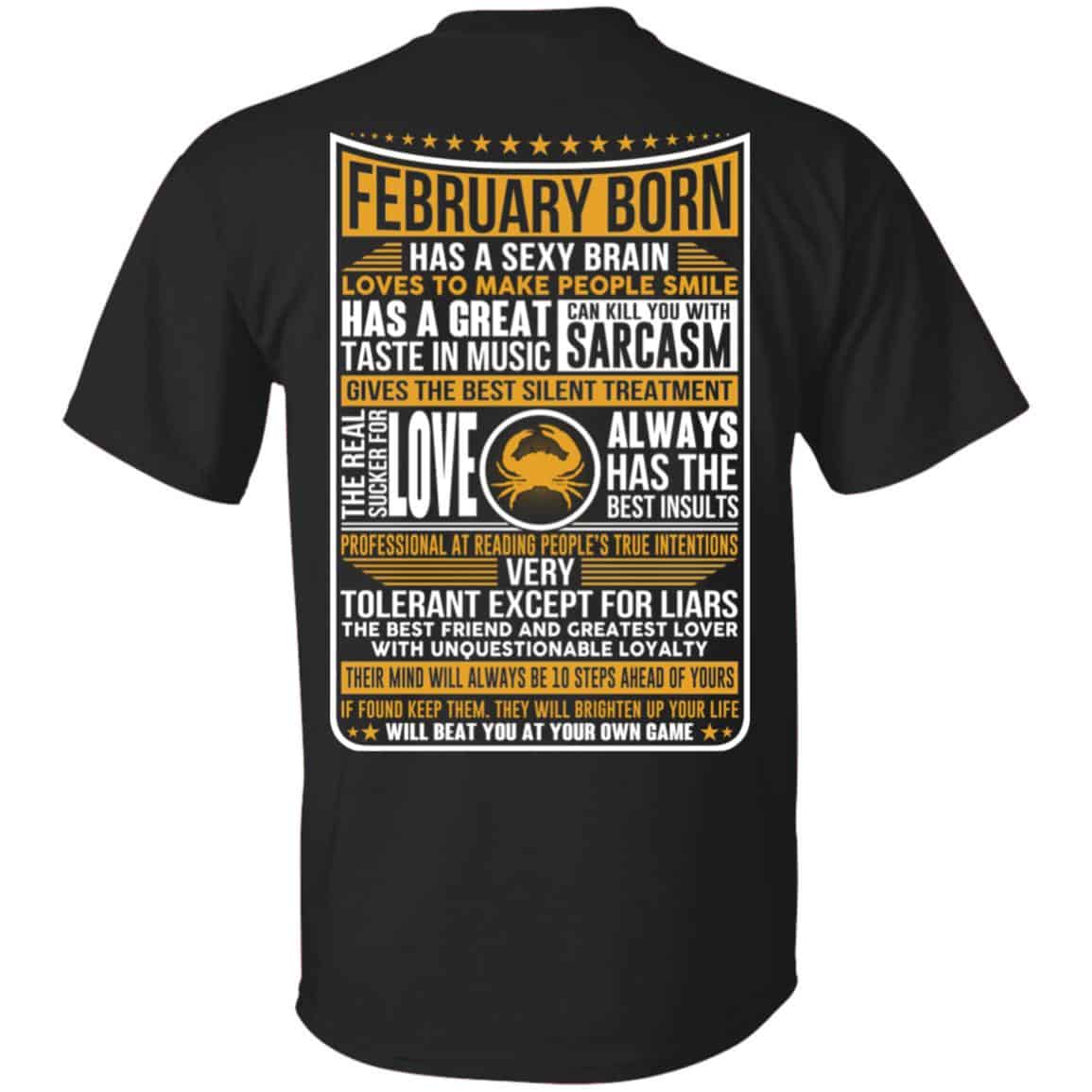 February Born Has A Sexy Brain Loves To Make People Smile T-Shirts, Hoodie, Tank