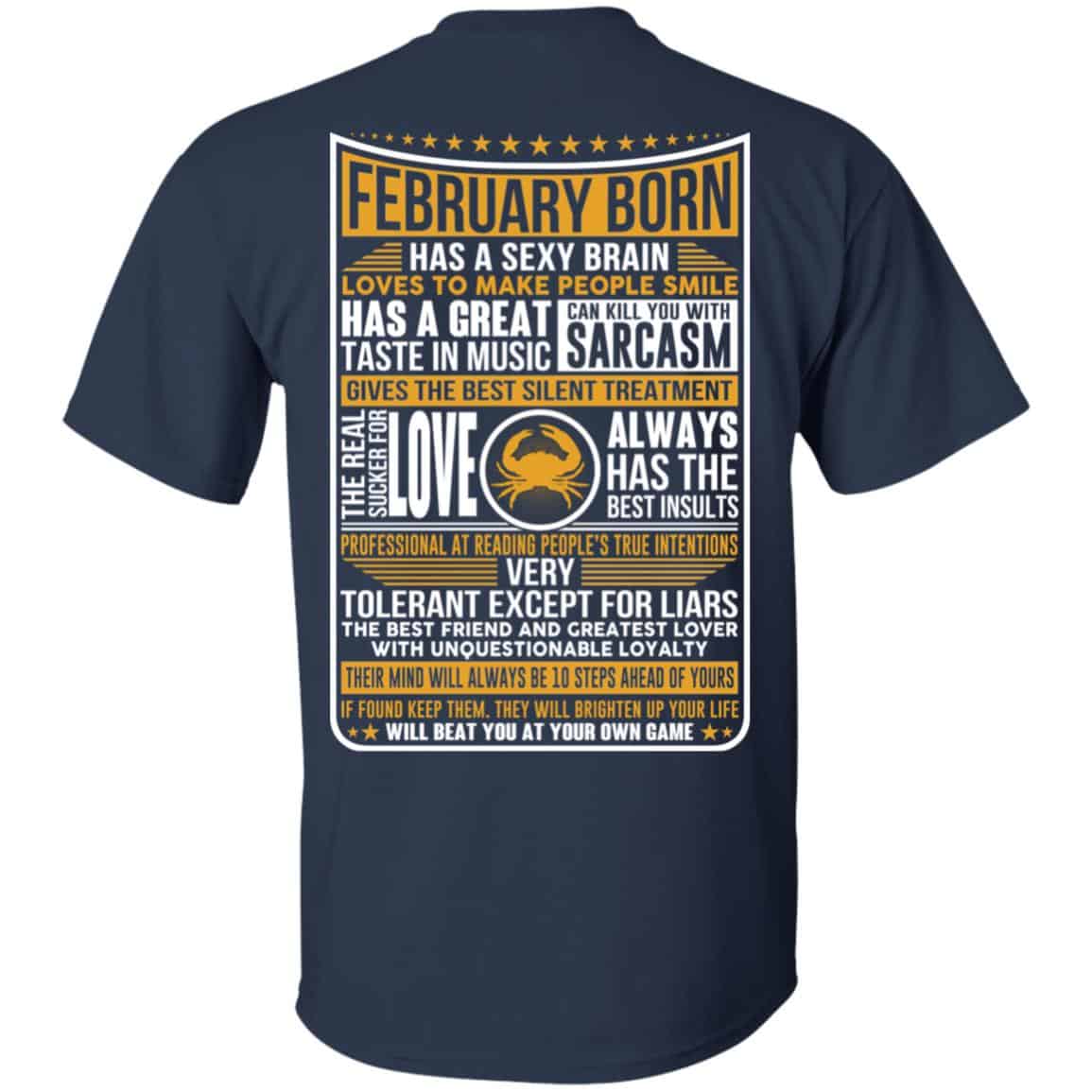 February Born Has A Sexy Brain Loves To Make People Smile T-Shirts, Hoodie, Tank
