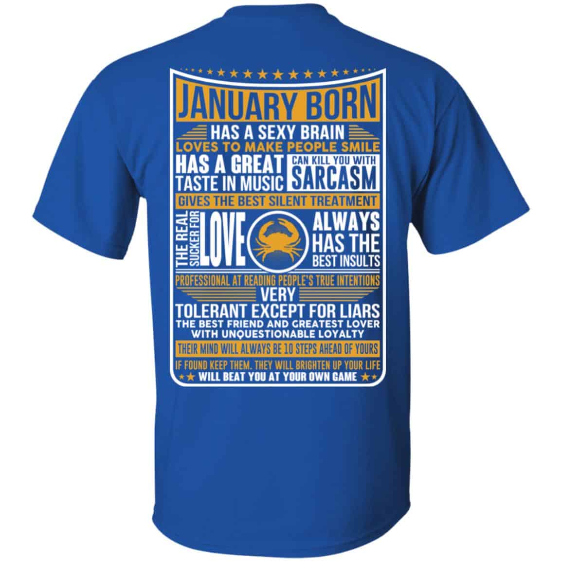 January Born Has A Sexy Brain Loves To Make People Smile T-Shirts, Hoodie, Tank