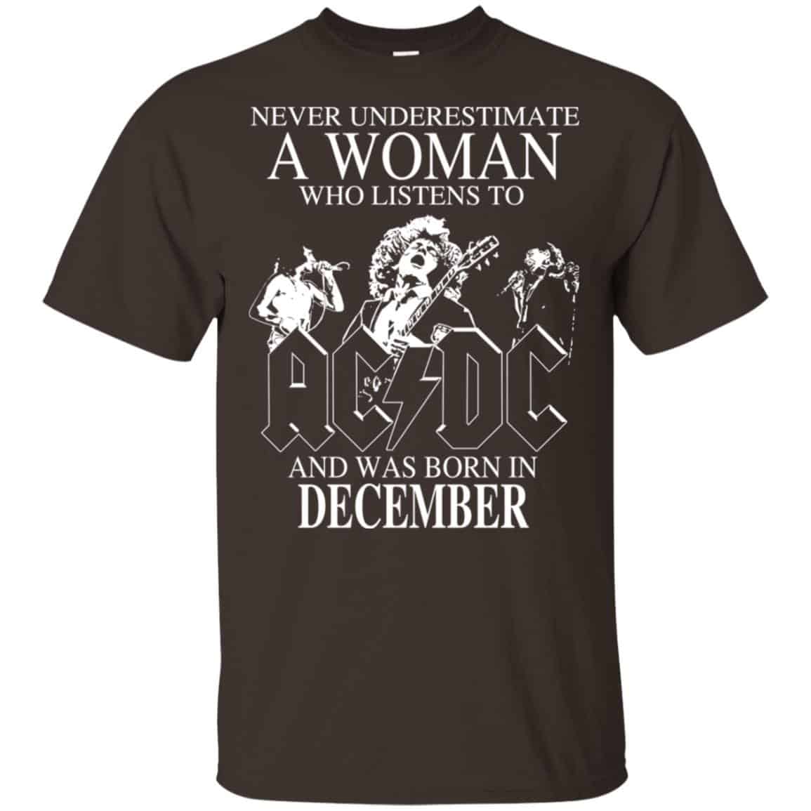 A Woman Who Listens To AC DC And Was Born In December T-Shirts, Hoodie, Tank
