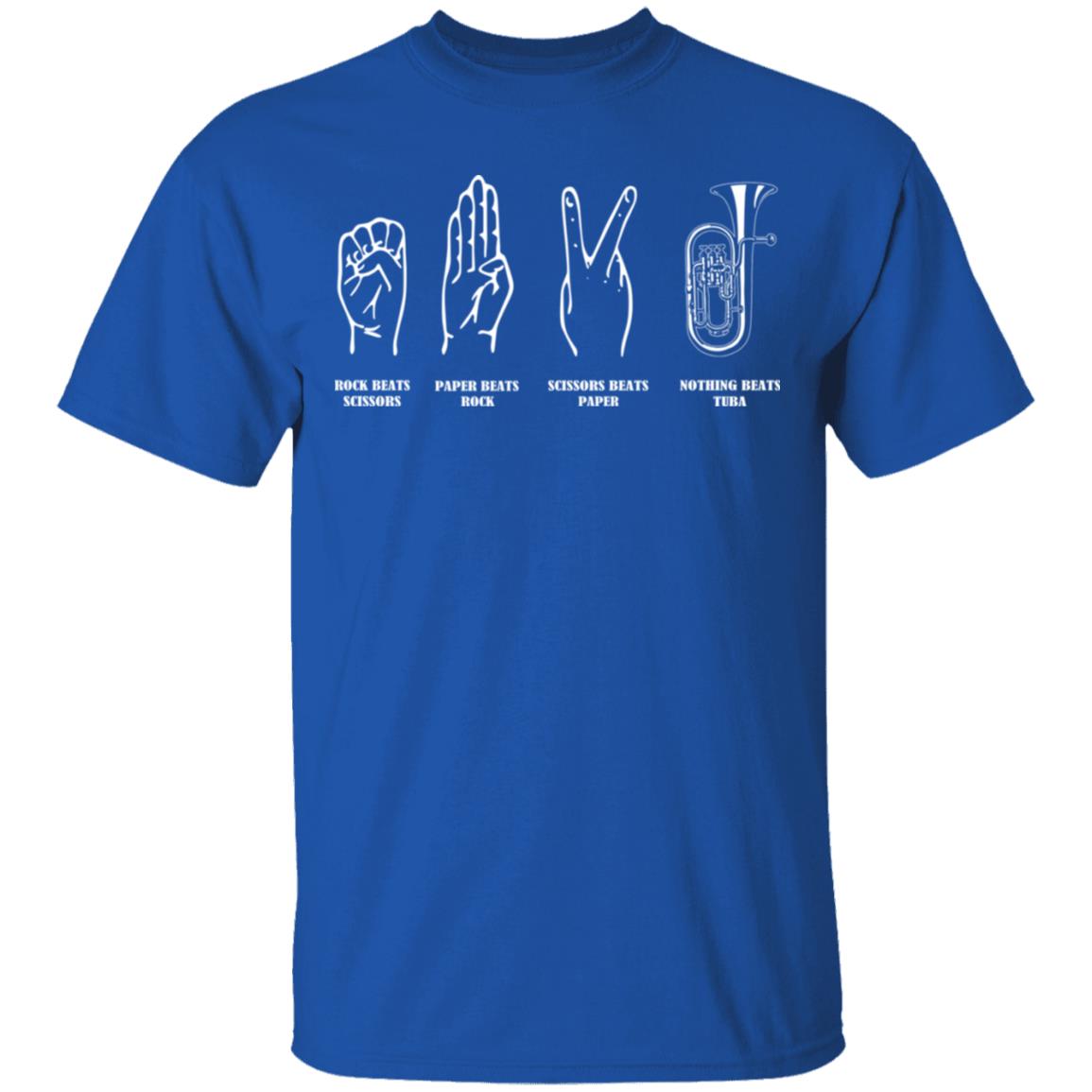 Rock Beats Scissors Paper Beats Rock Scissors Beats Paper Nothing Beats Tuba Shirt, Hoodie, Tank