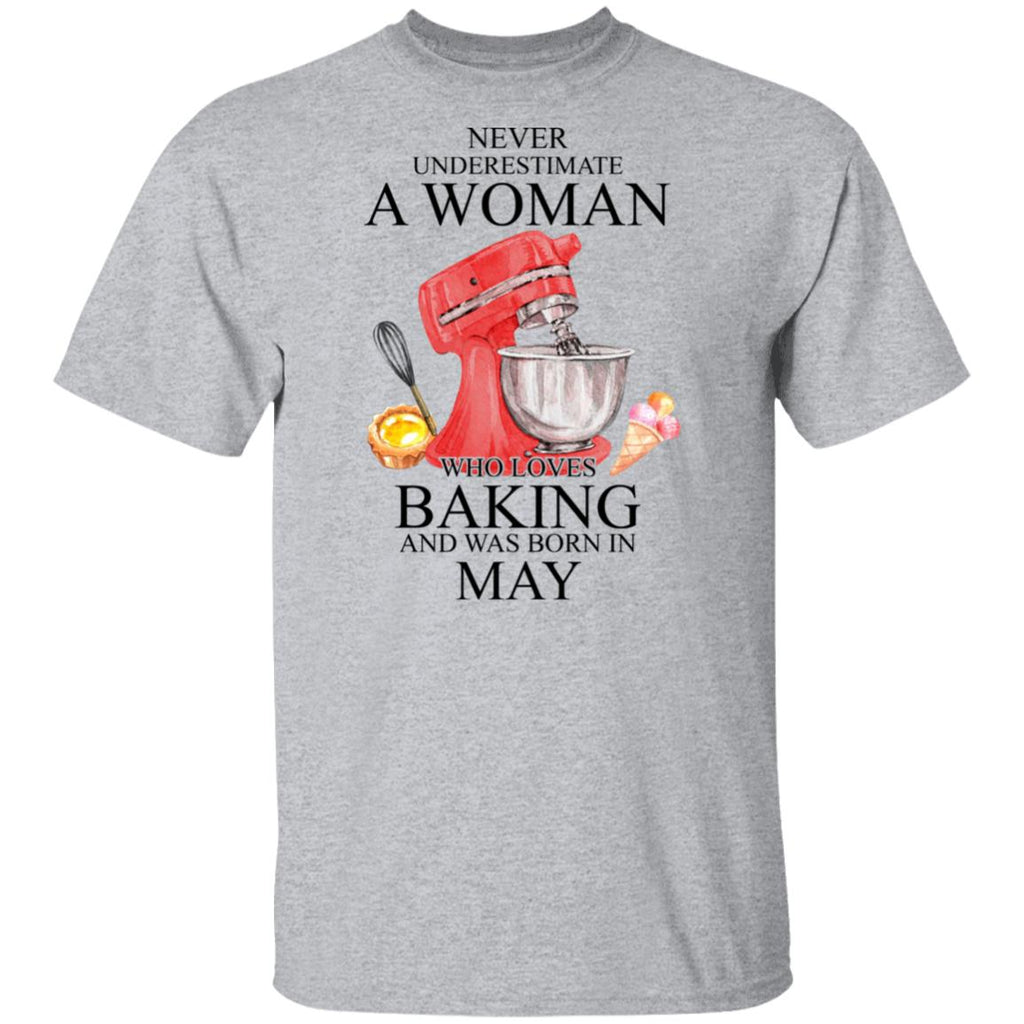A Woman Who Loves Baking And Was Born In May Shirt, Hoodie, Tank