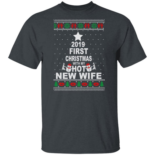 2019 First Christmas With My Hot New Wife Shirt, Hoodie, Tank