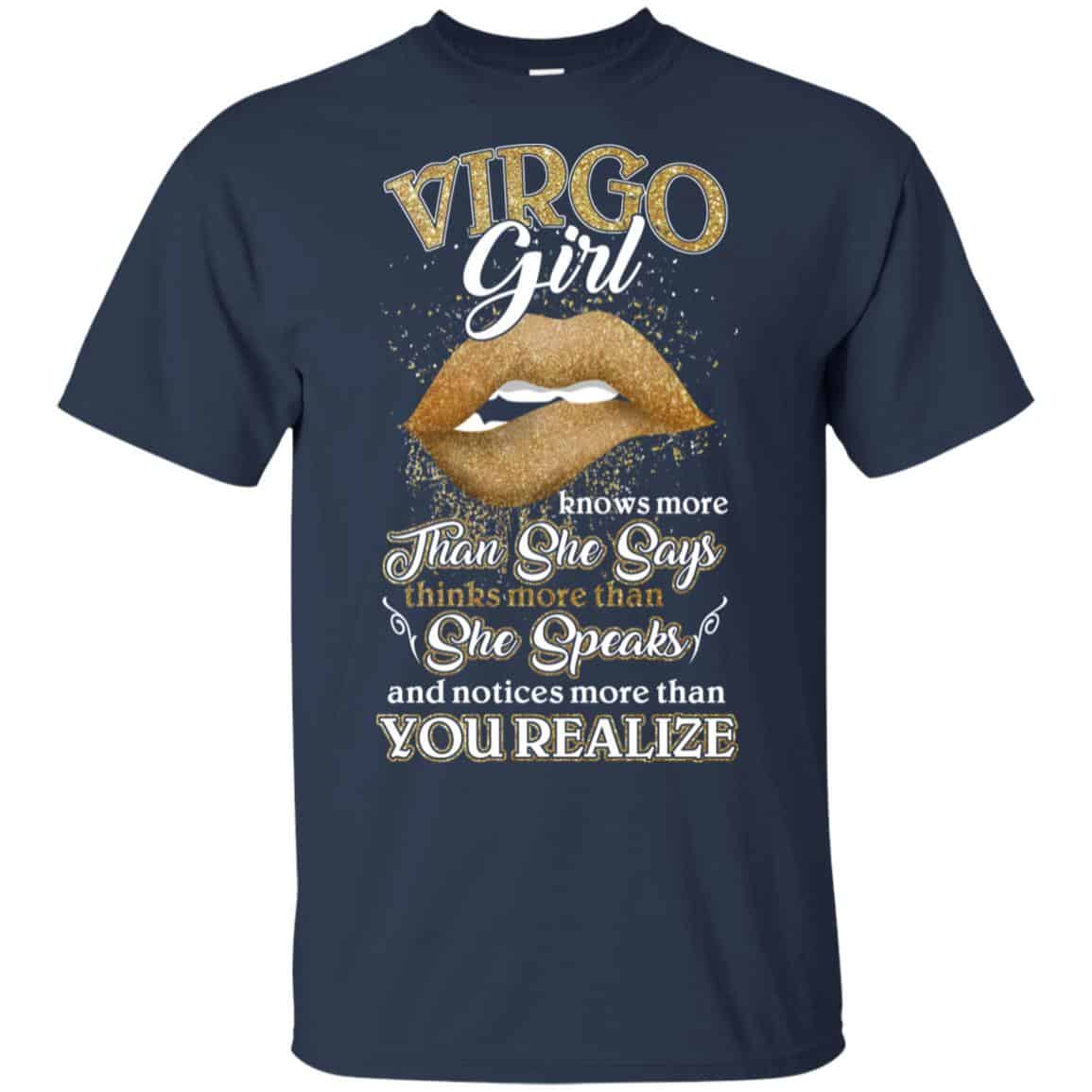 Vigro Girl Knows More Than She Says Zodiac Birthday T-Shirts, Hoodie, Tank