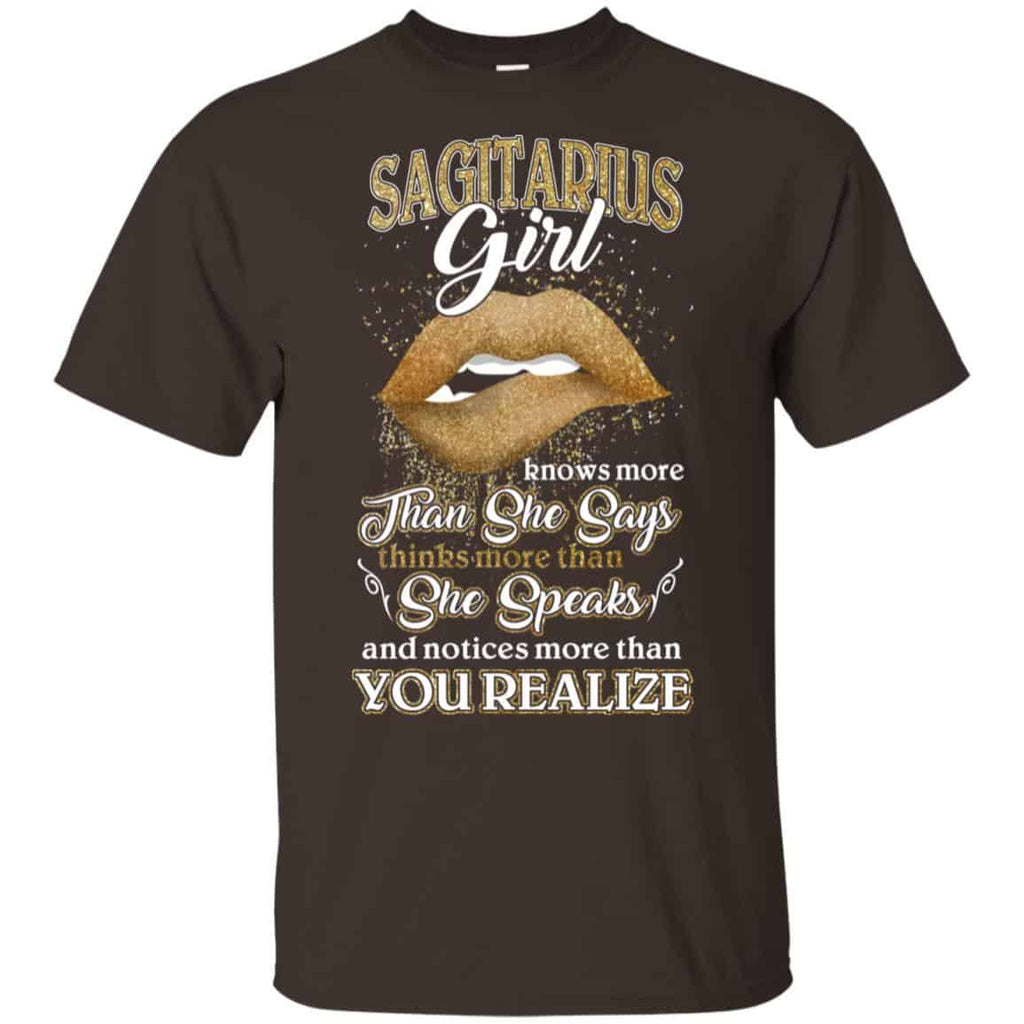 Sagittarius Girl Knows More Than She Says Zodiac Birthday T-Shirts, Hoodie, Tank