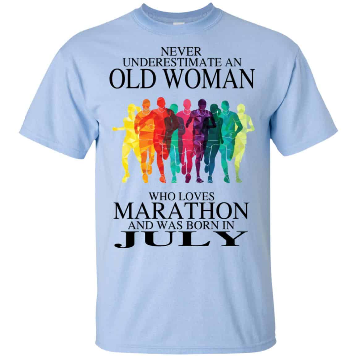 An Old Woman Who Loves Marathon And Was Born In July T-Shirts, Hoodie, Tank