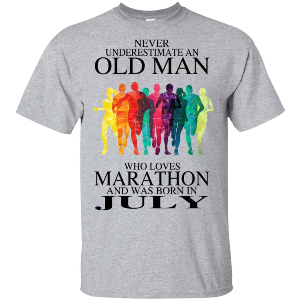 An Old Man Who Loves Marathon And Was Born In July T-Shirts, Hoodie, Tank