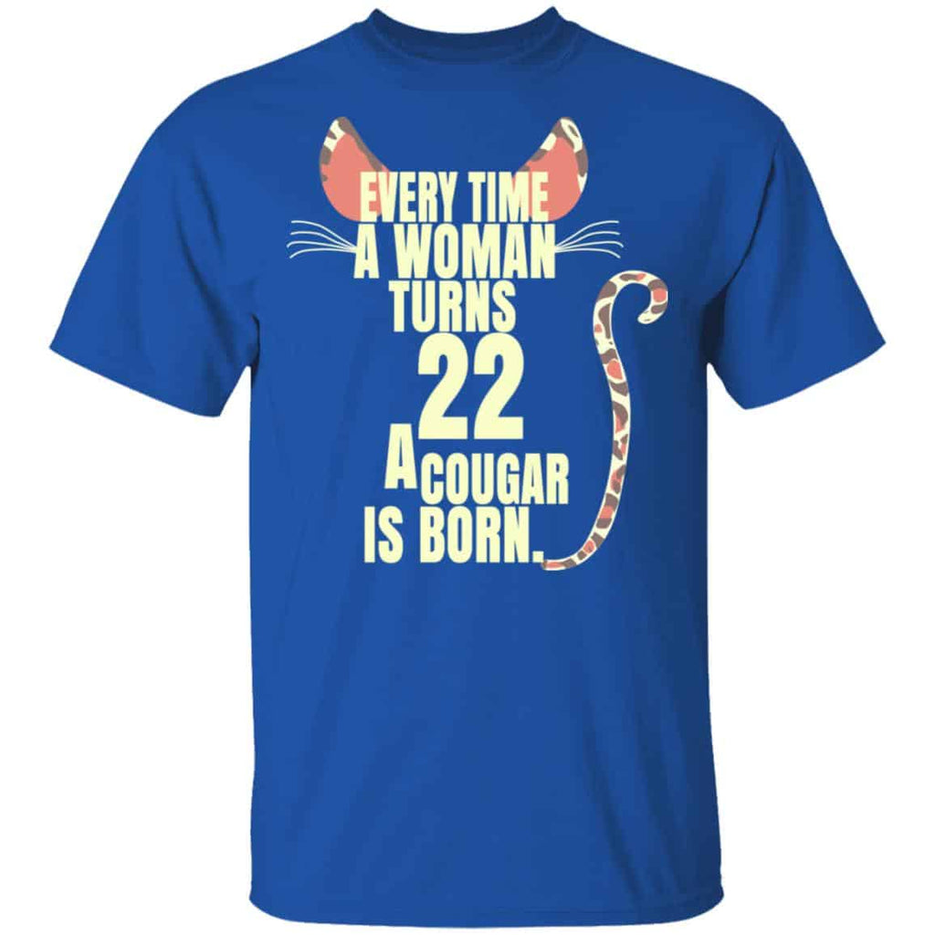 Every Time A Woman Turns 22 A Cougar Is Born Birthday Shirt, Hoodie, Tank