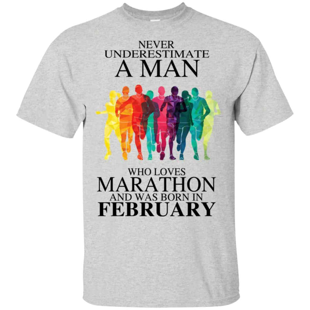 A Man Who Loves Marathon And Was Born In February T-Shirts, Hoodie, Tank