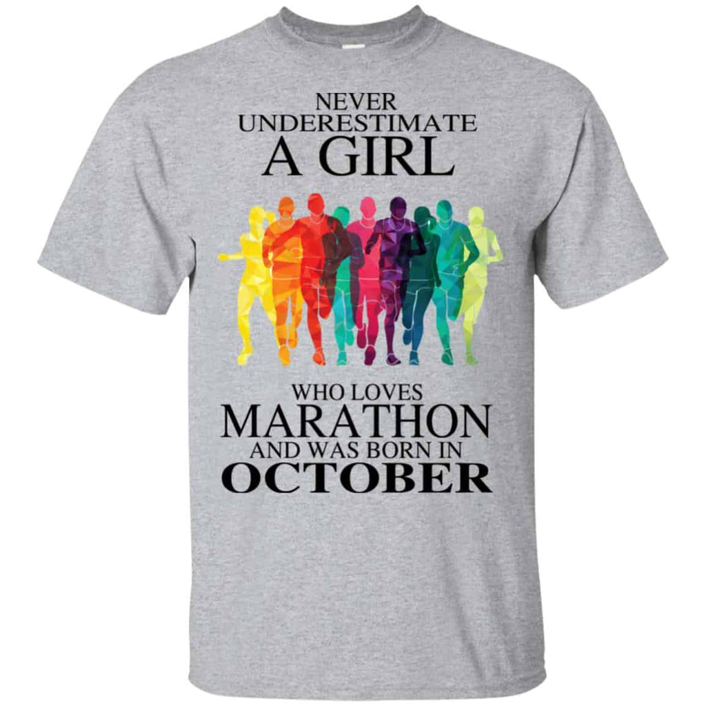 A Girl Who Loves Marathon And Was Born In October T-Shirts, Hoodie, Tank