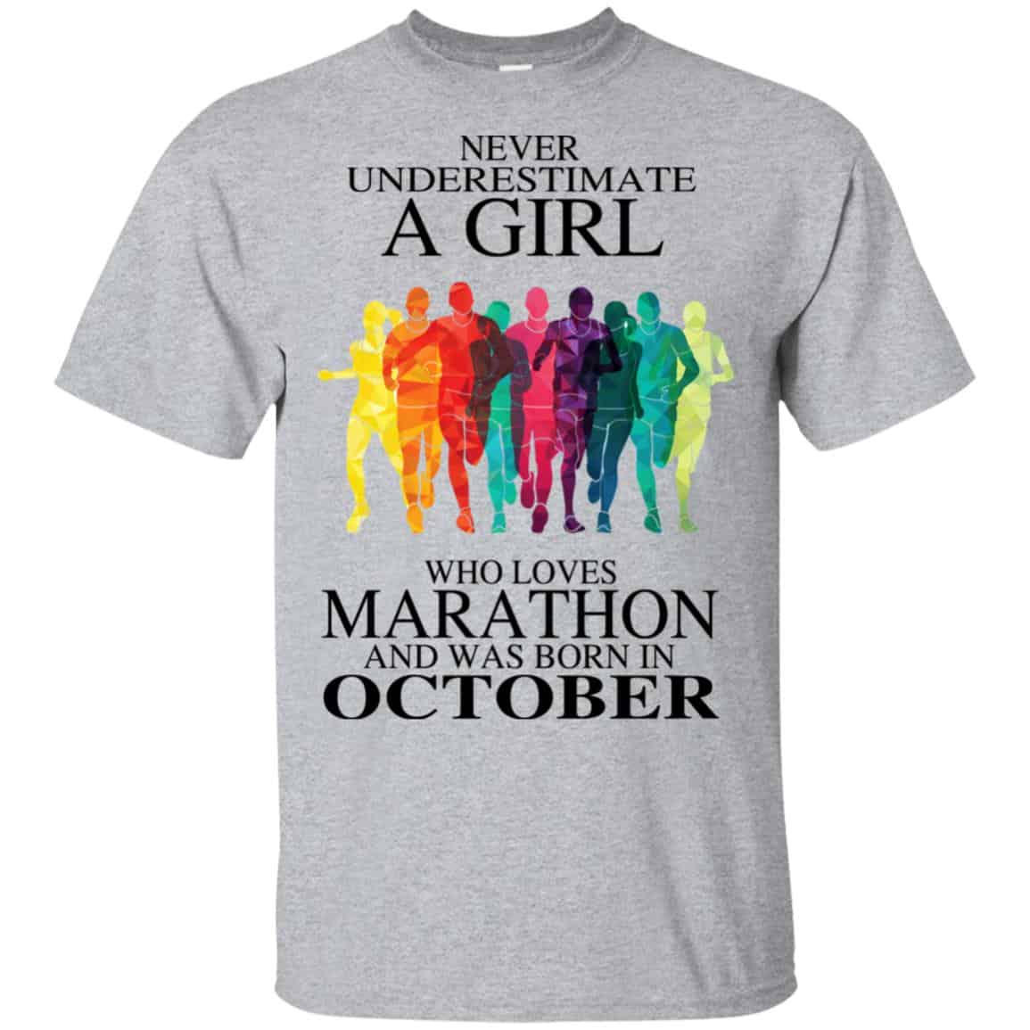 A Girl Who Loves Marathon And Was Born In October T-Shirts, Hoodie, Tank