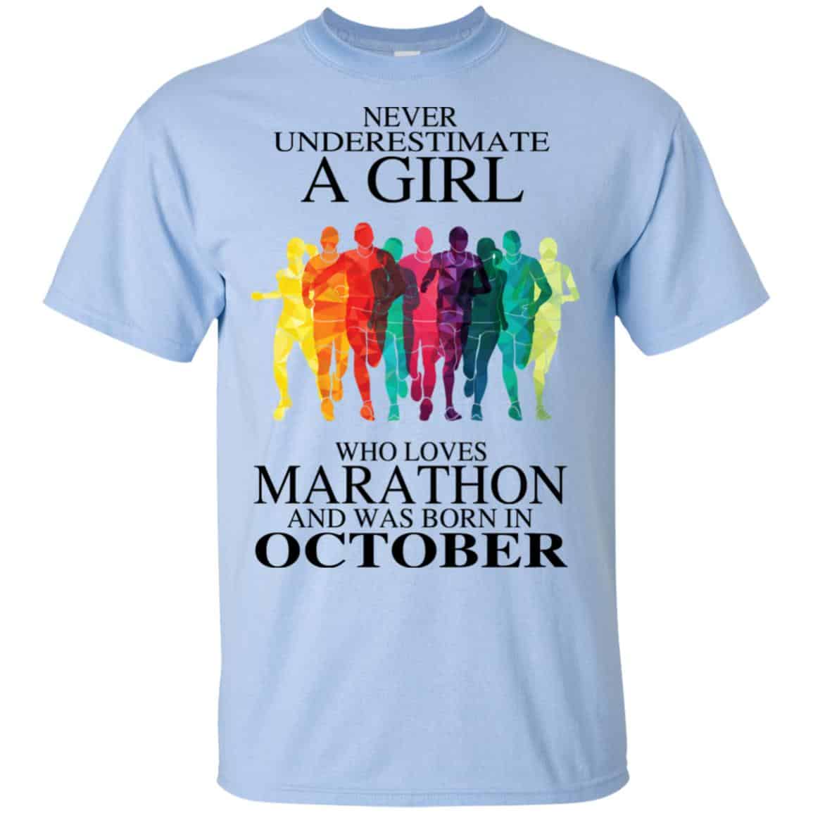 A Girl Who Loves Marathon And Was Born In October T-Shirts, Hoodie, Tank