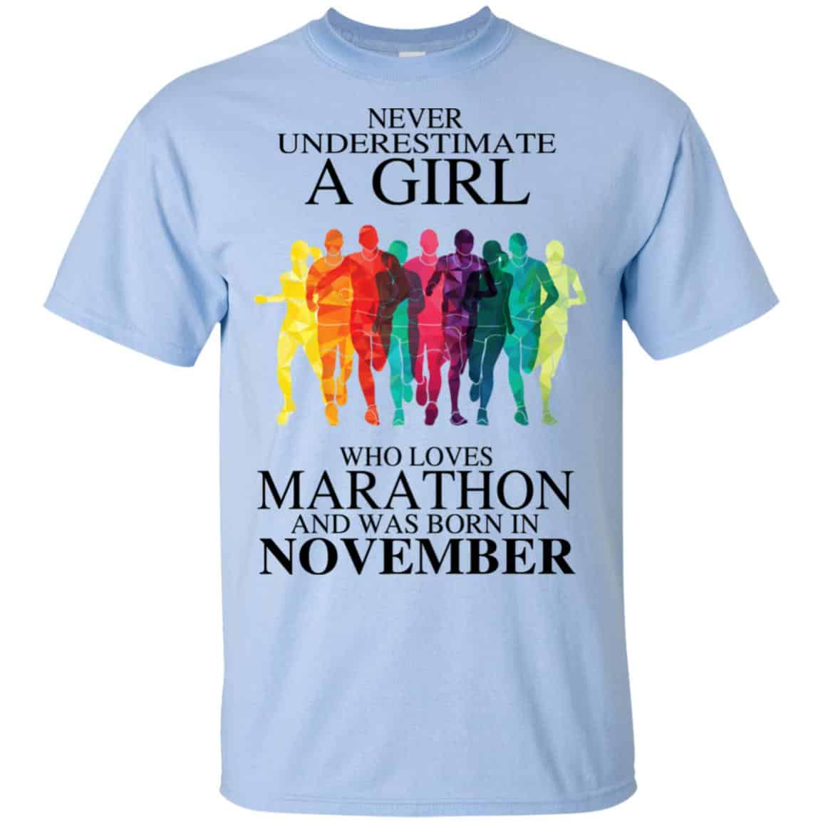 A Girl Who Loves Marathon And Was Born In November T-Shirts, Hoodie, Tank