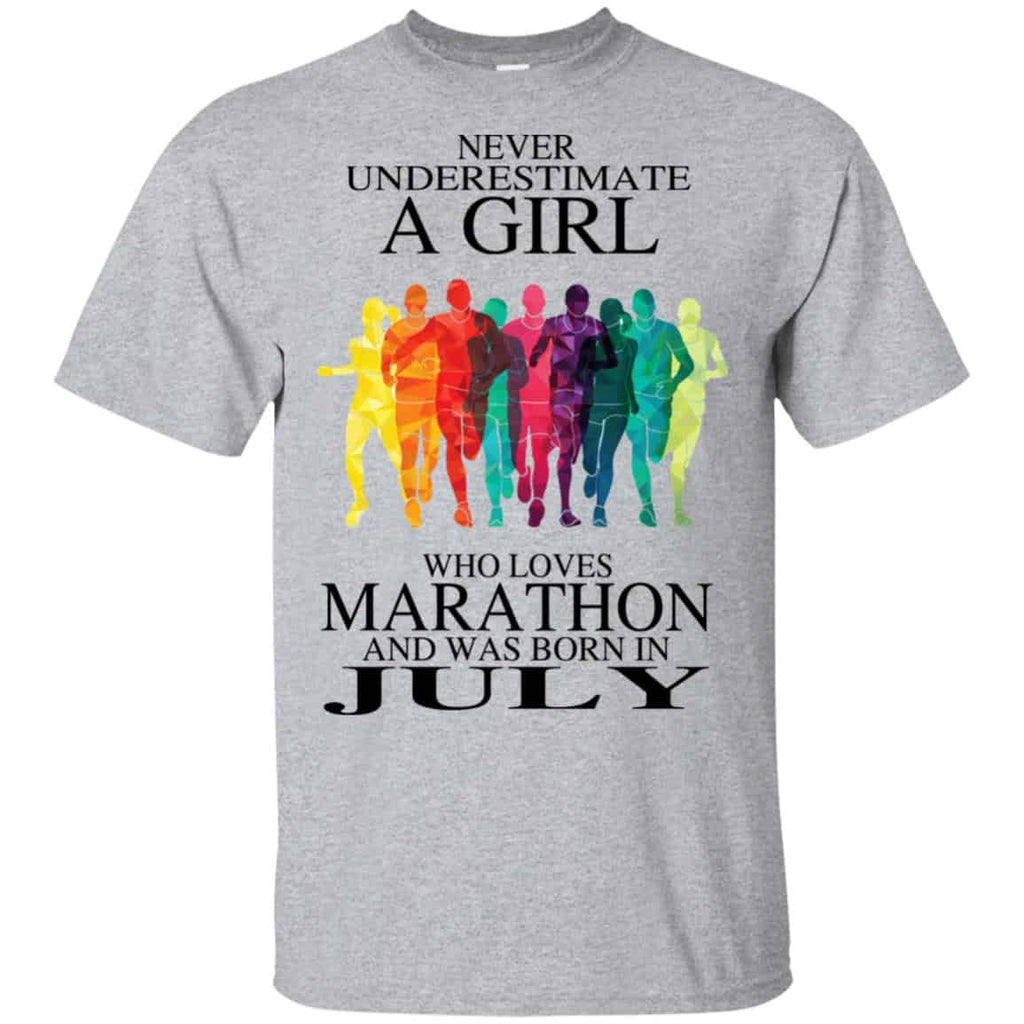 A Girl Who Loves Marathon And Was Born In July T-Shirts, Hoodie, Tank