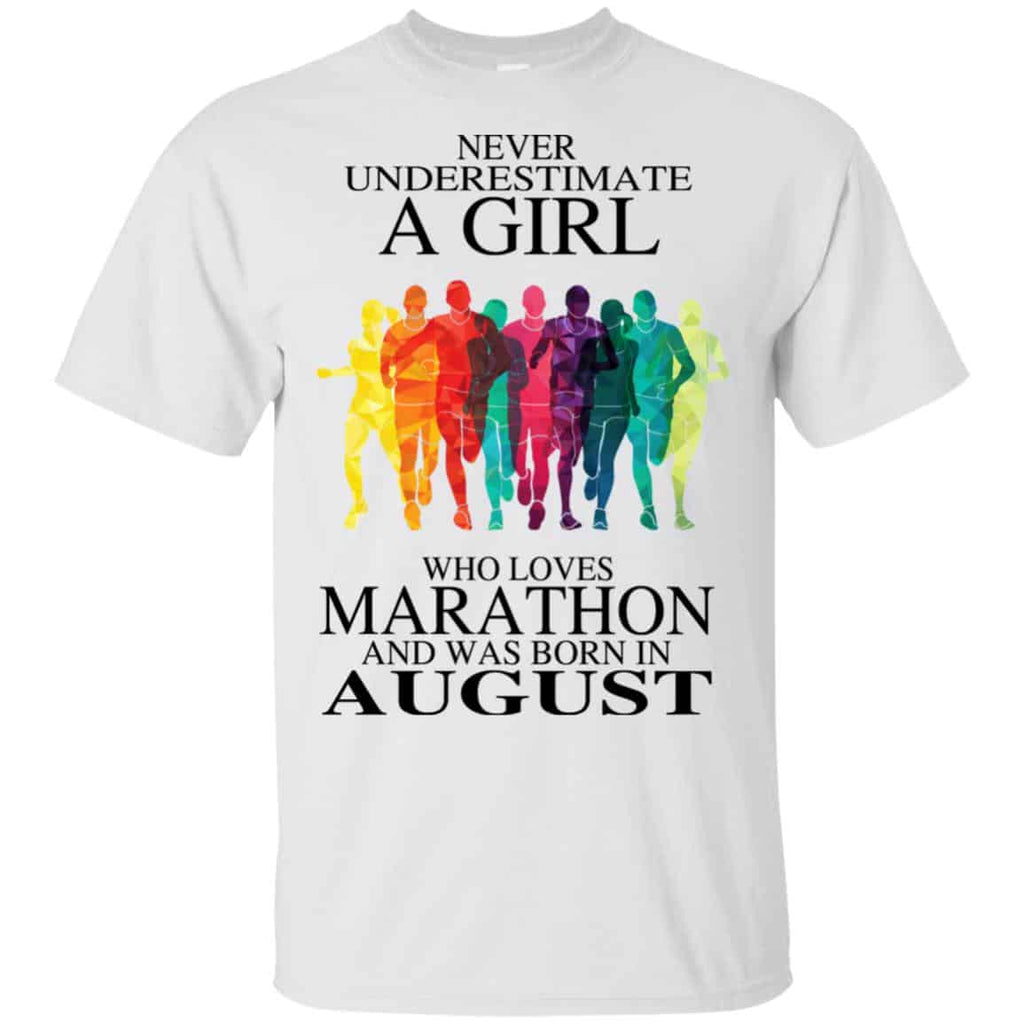 A Girl Who Loves Marathon And Was Born In August T-Shirts, Hoodie, Tank