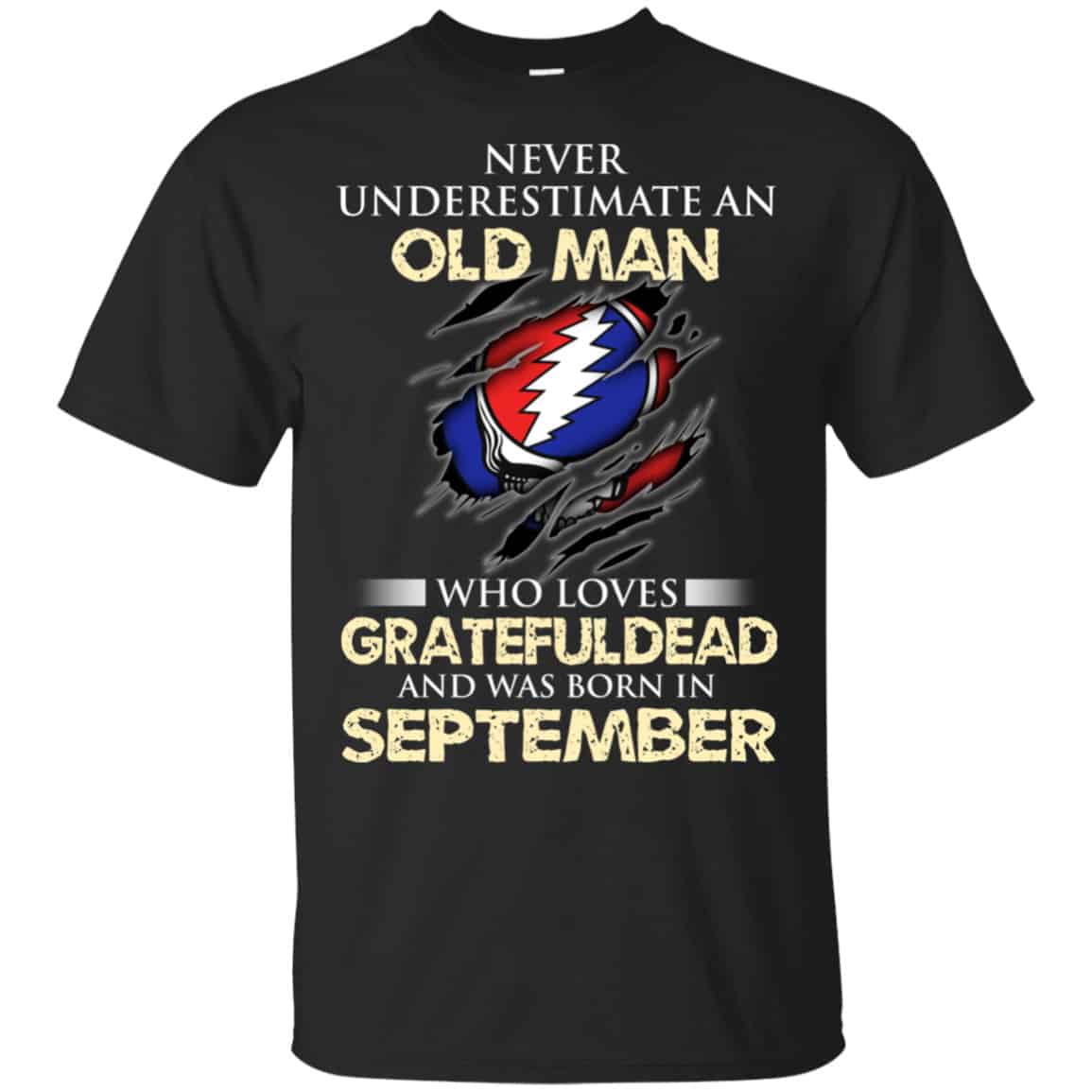 An Old Man Who Loves Grateful Dead And Was Born In September Shirt, Hoodie, Tank