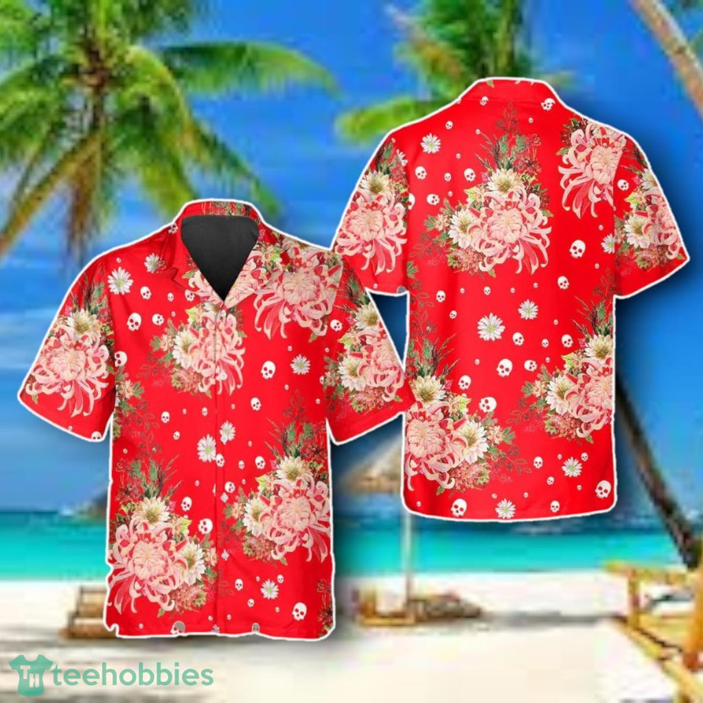 Rose Flower Skull Hawaiian Shirt Style Gift
