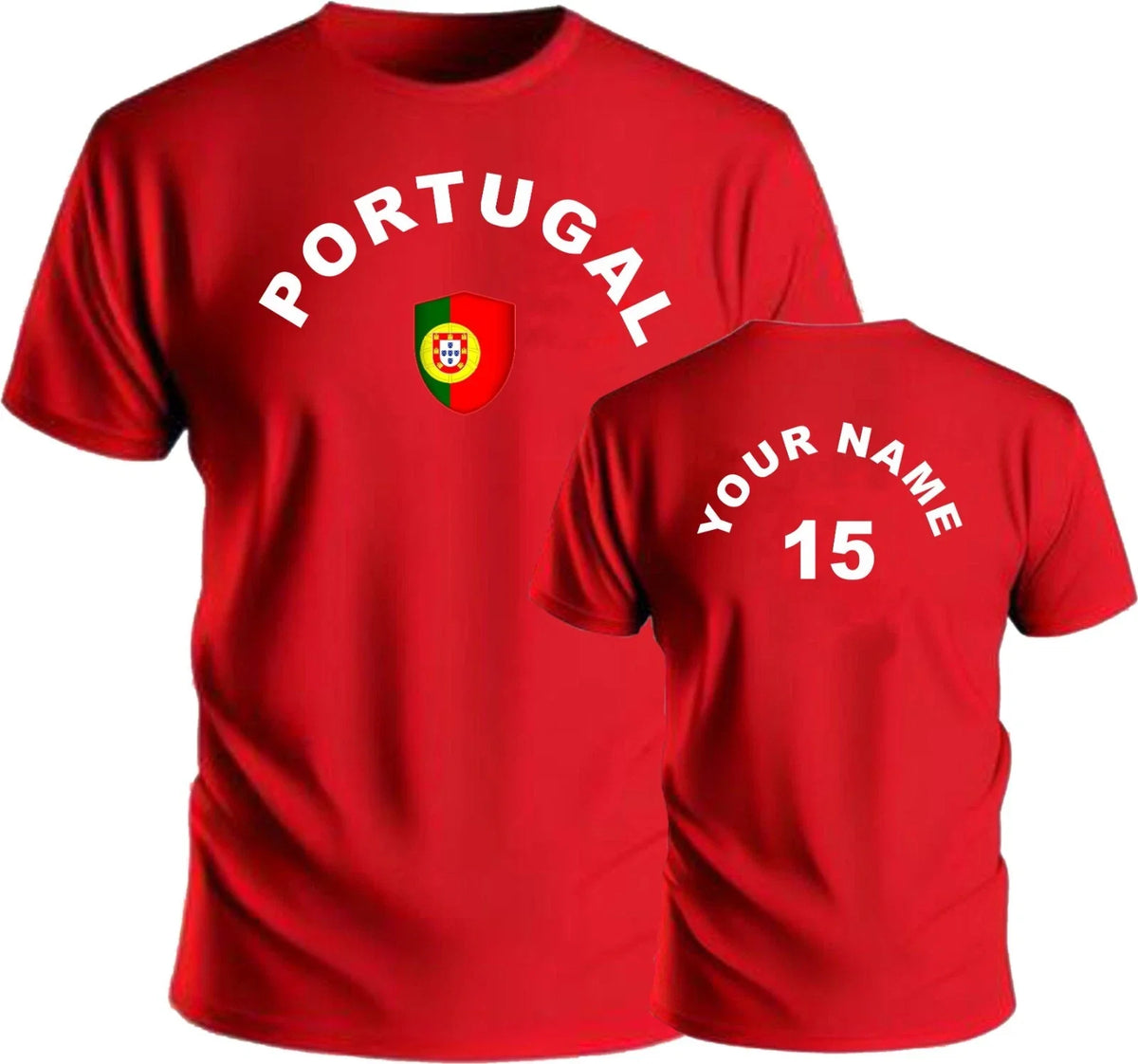 Personalise Portugal Football Soccer Fans Sports Costume Flag Badge Gift Unisex , , , Long Sleeve Tee