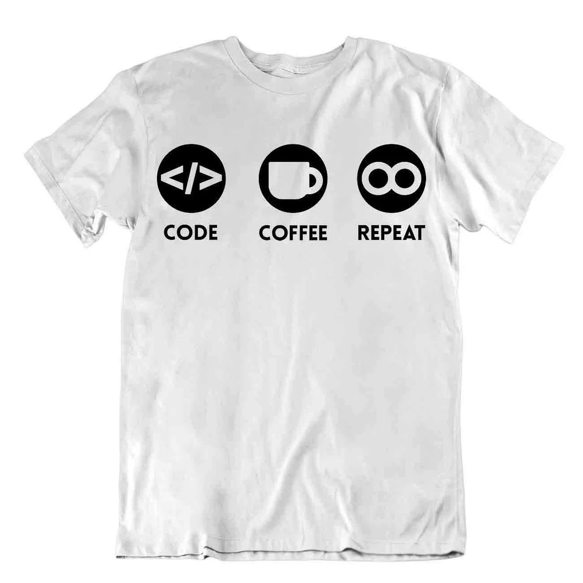 Code Coffee Repeat Tshirt Programmer Funny Comic Tee Geek Shirt Unisex , , , Long Sleeve Tee