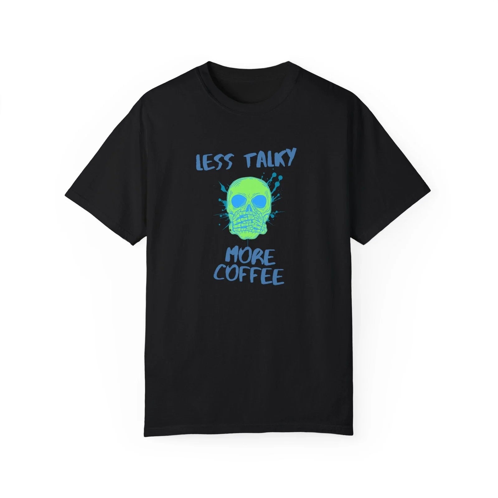 Less Talky More Coffee t shirt skull Unisex , , , Long Sleeve Tee