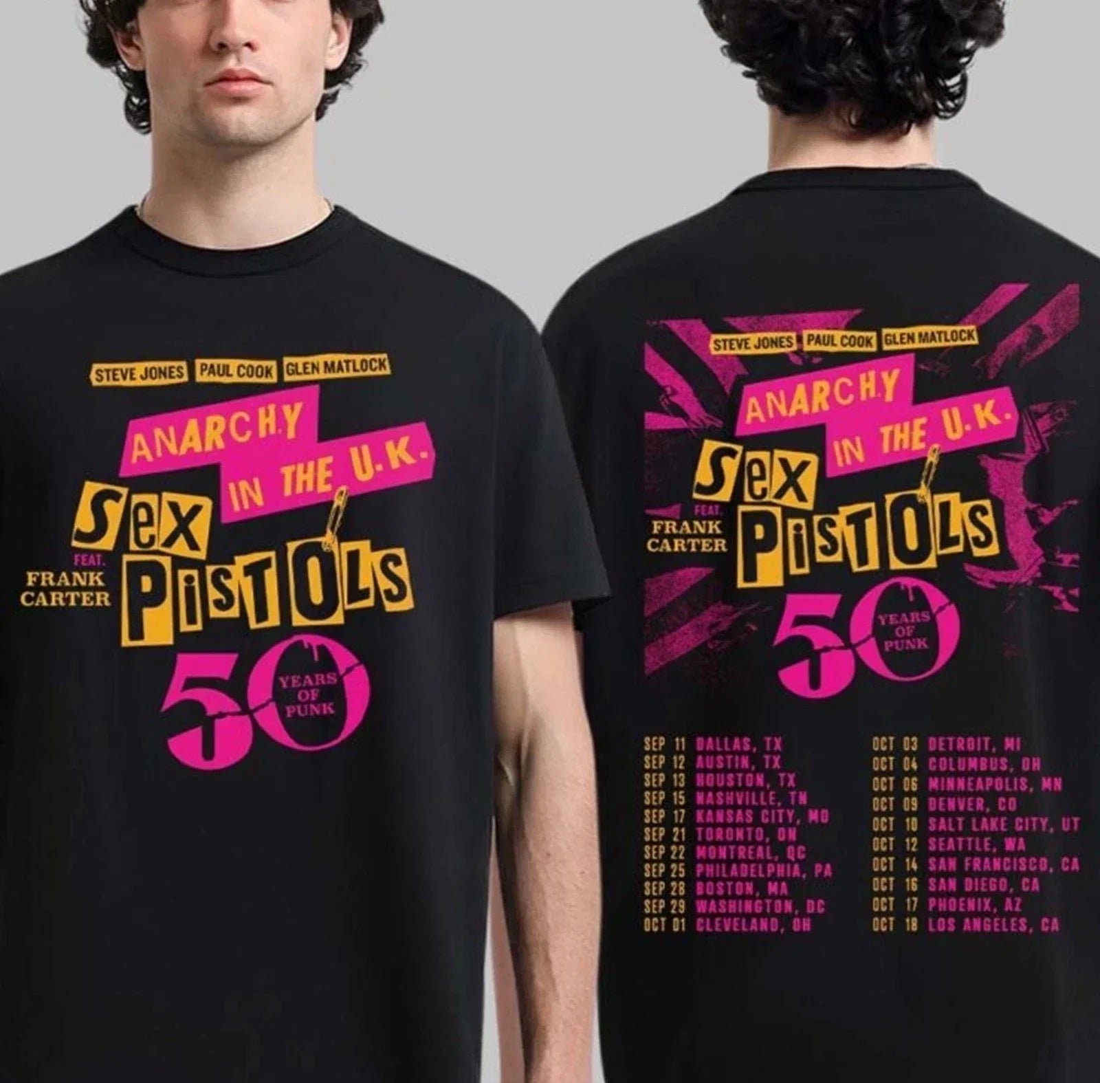 Sex Pistols Anarchy In The UK 50 Years Of Punk 2026 North America Tour T shirt Unisex , , , Long Sleeve Tee