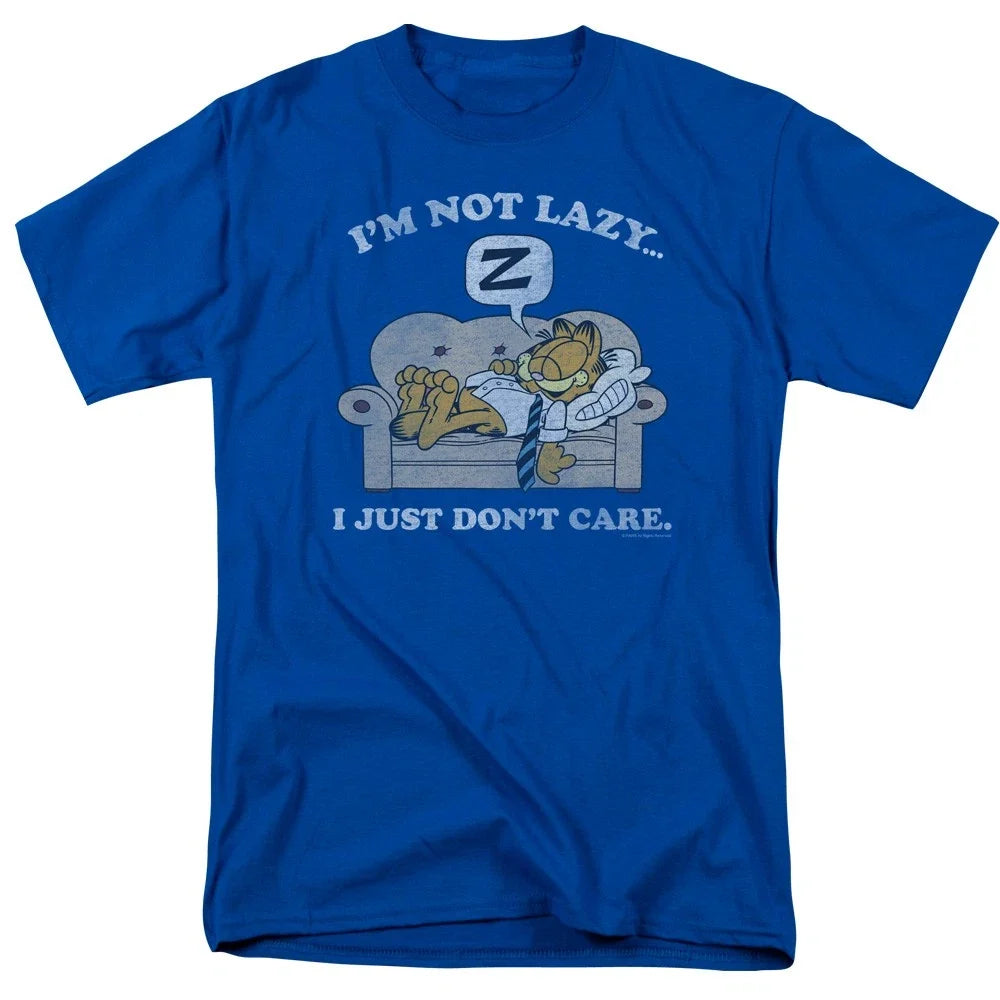 Garfield - Not Lazy - Adult Unisex Short Sleeve - Blue Unisex , , , Long Sleeve Tee