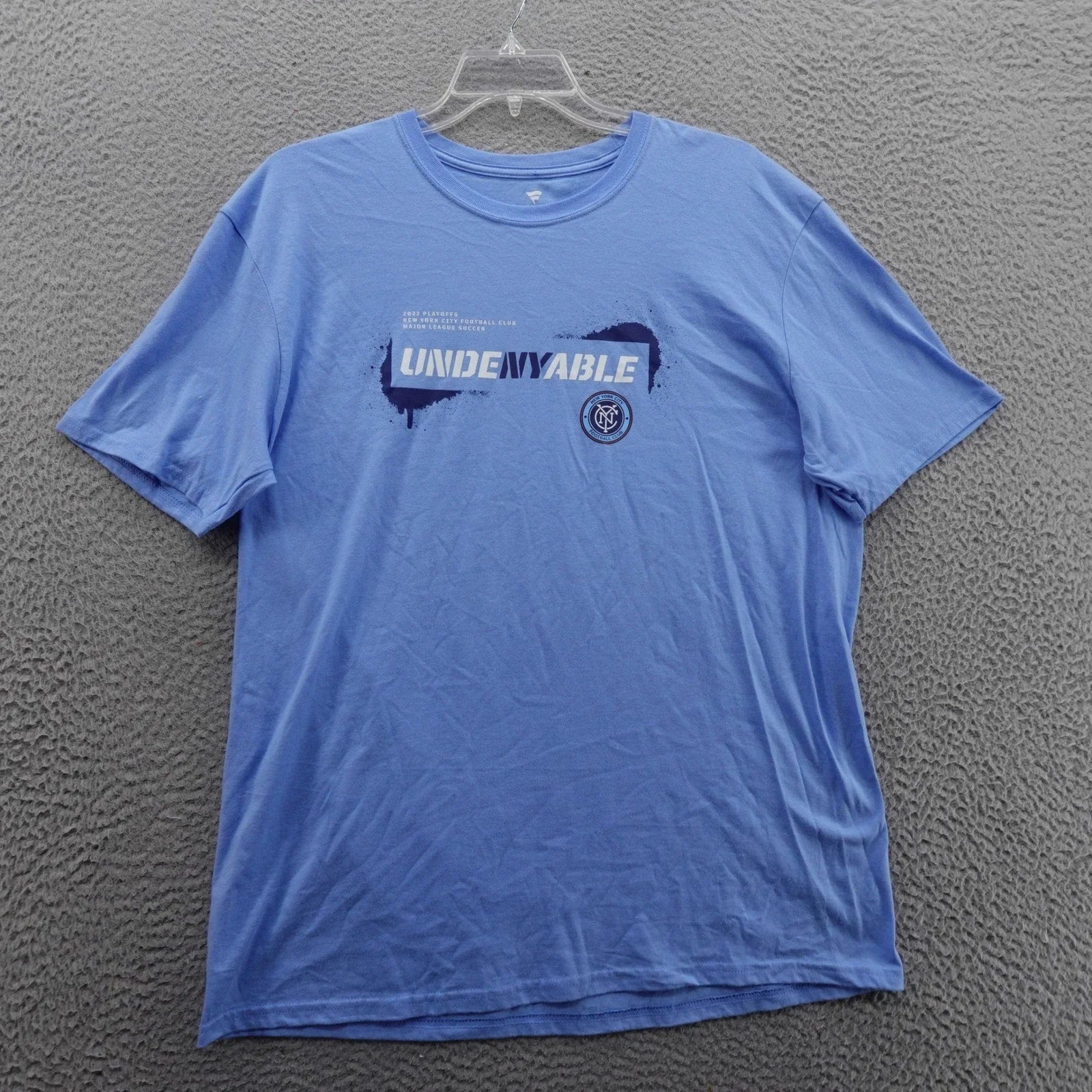 New York City Football Club NYCFC Undenyable Fanatics T Shirt Mens XL Blue NEW Unisex , , , Long Sleeve Tee