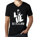 Men's Graphic V Neck Love Soccer Eco-Friendly Limited Edition Unisex , , , Long Sleeve Tee