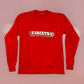 VTG FOTL 90s Dallas Texas Comets Soccer Futbol Club T Shirt Adult L Red Faded Unisex , , , Long Sleeve Tee