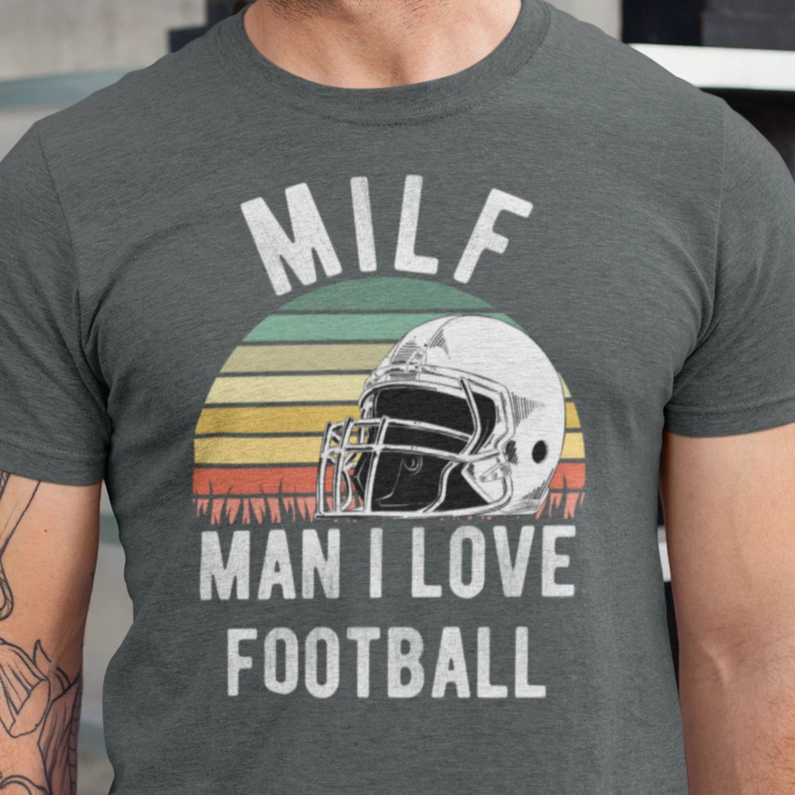 MILF Man I Love Football Funny Sports Fan T Shirt Football Season Unisex Unisex , , , Long Sleeve Tee