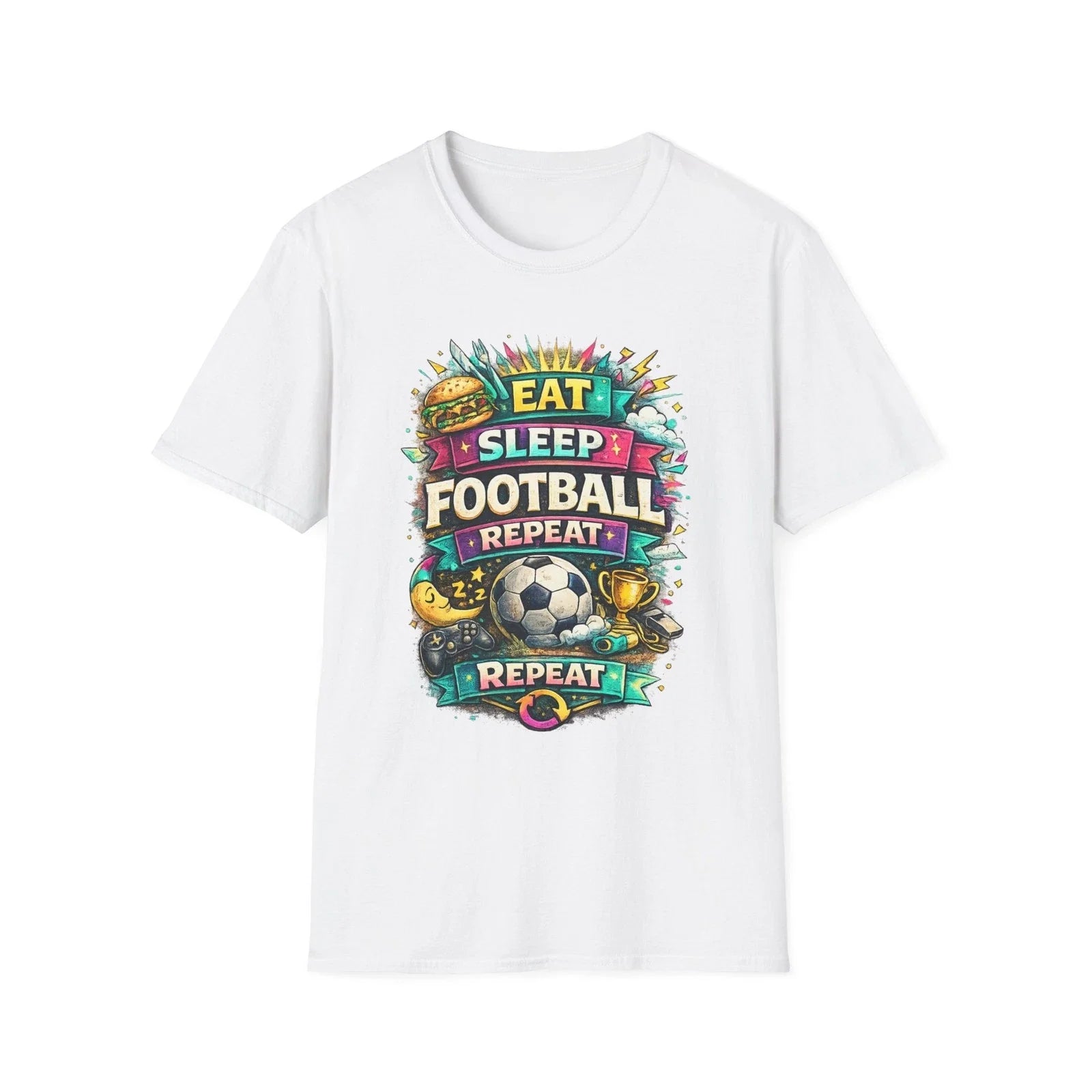 Eat Sleep Football Repeat | Soccer Graphic Tee Unisex , , , Long Sleeve Tee