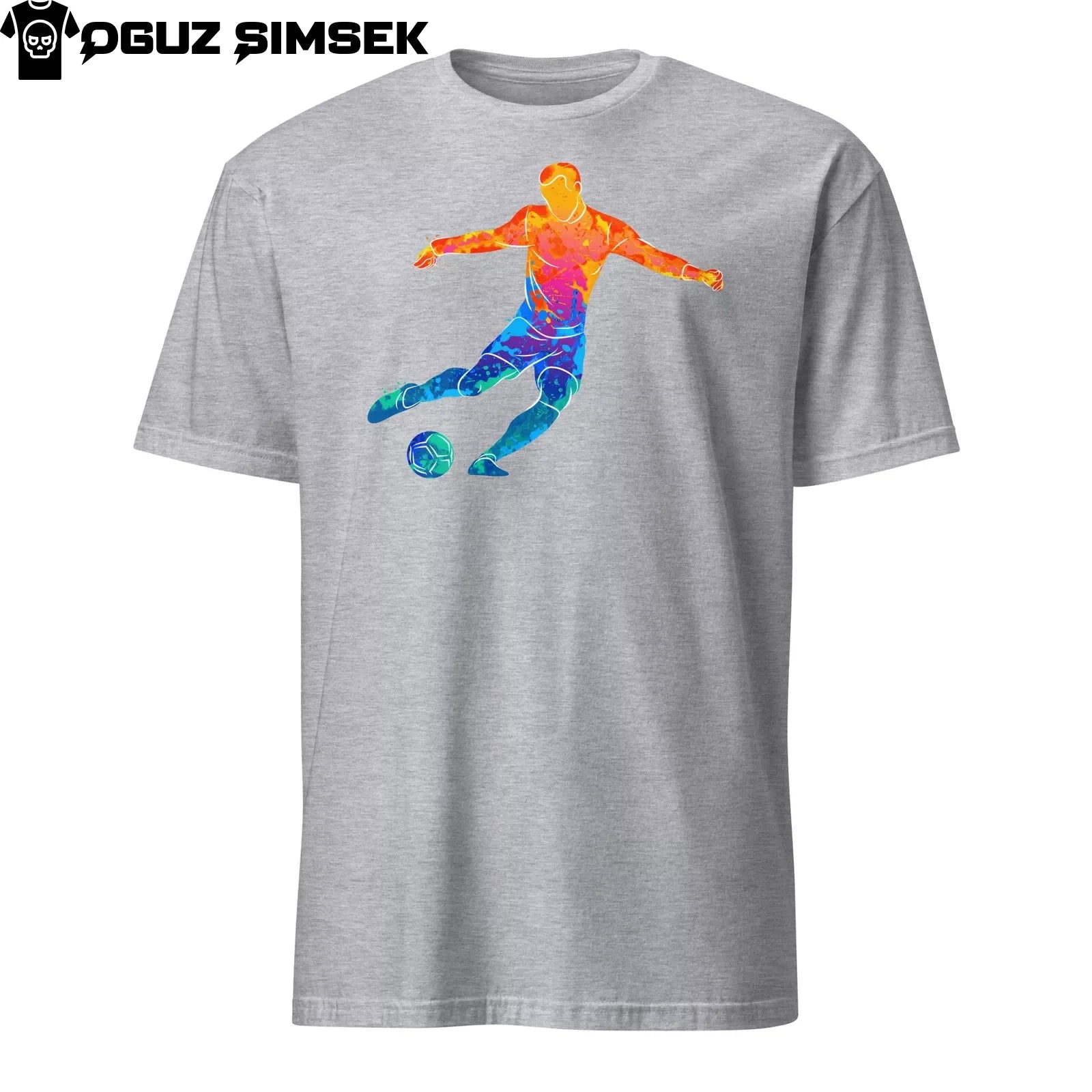 Abstract Colorful Silhouette Soccer Player Professional Sport Design Tee Unisex , , , Long Sleeve Tee