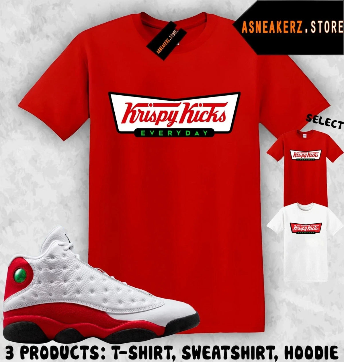 Tee Shirt Matching AJ 13 Chicago 2026 To Match Sneaker Krispy Kicks Unisex , , , Long Sleeve Tee