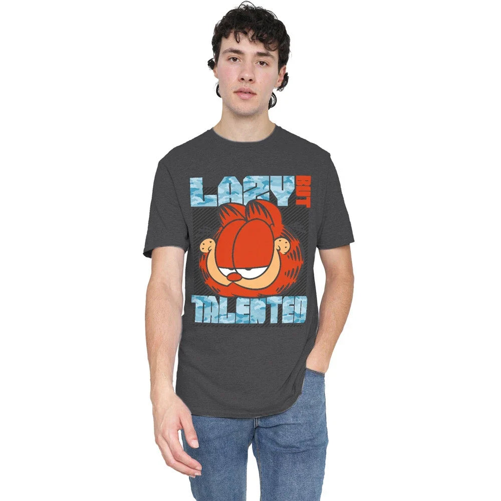 Garfield Lazy But Talented S-3XL, Charcoal Unisex , , , Long Sleeve Tee