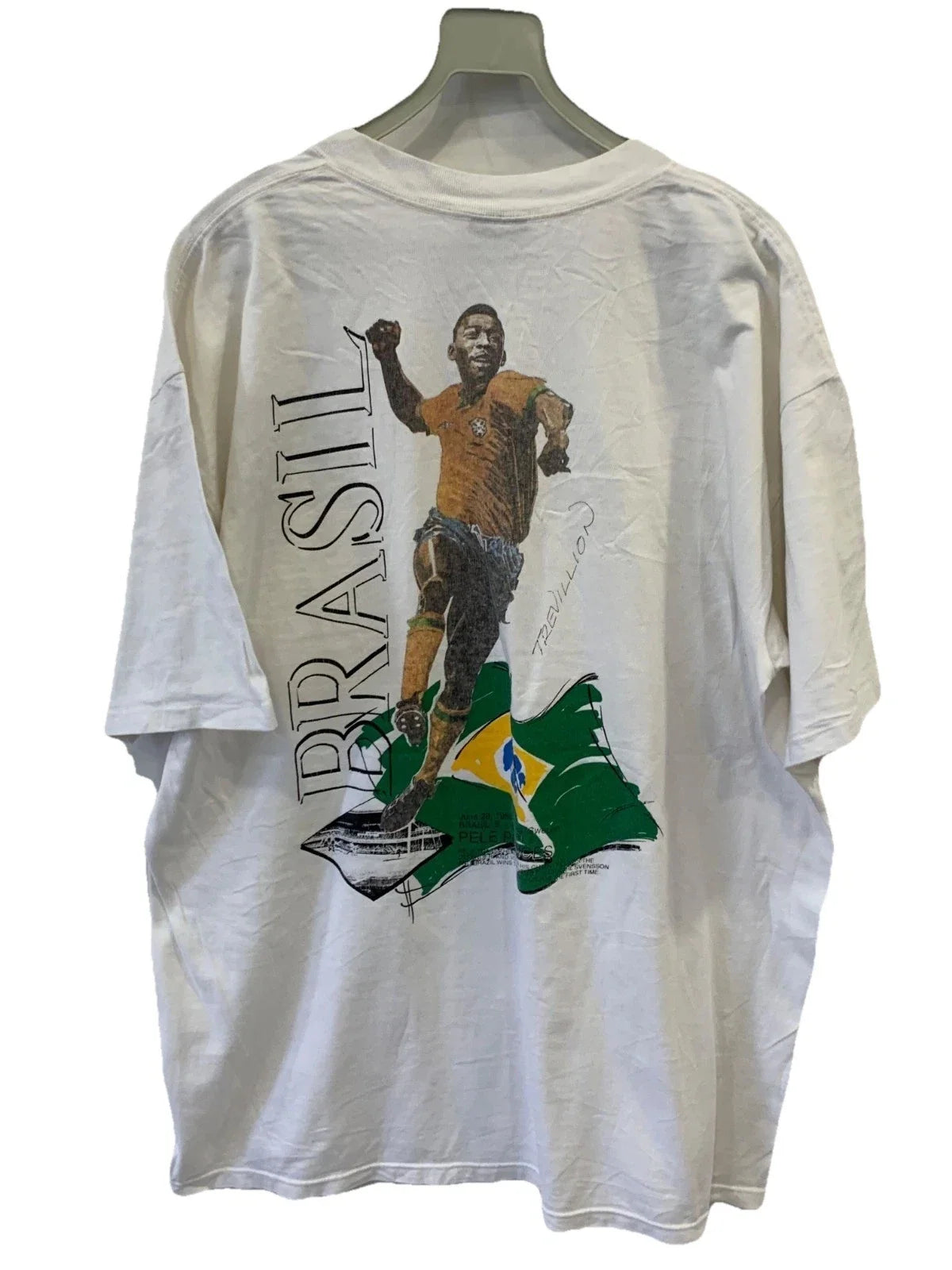 Vtg 90s Umbro Pele Brazil Mens XL Trevillion Art Soccer Football USA#68 Unisex , , , Long Sleeve Tee