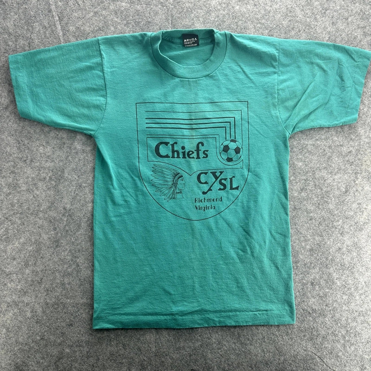 Vintage Chiefs CYSL Shirt Mens Small Green Richmond Virginia Soccer Tee 80s USA Unisex , , , Long Sleeve Tee