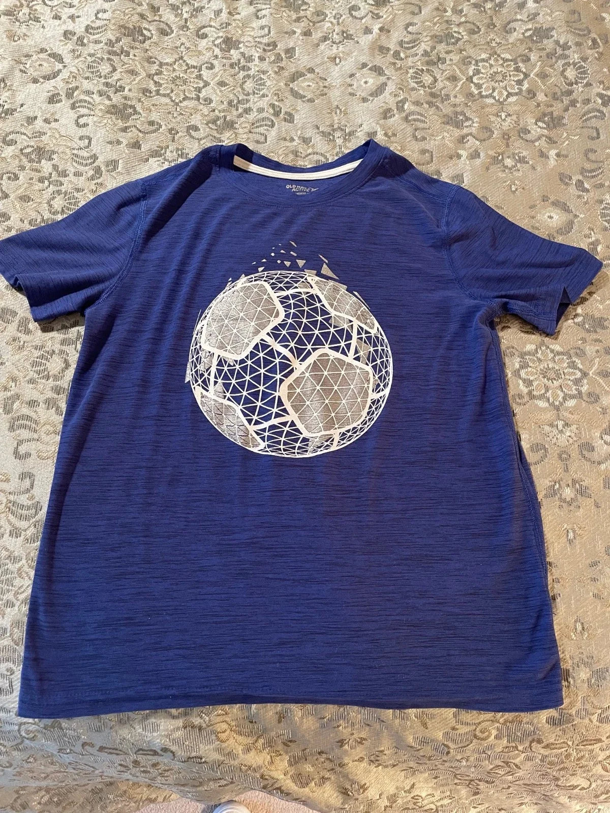 Soccer Tee Shirt Boys Size Medium(8) Dark Blue, Good Shape. Unisex , , , Long Sleeve Tee