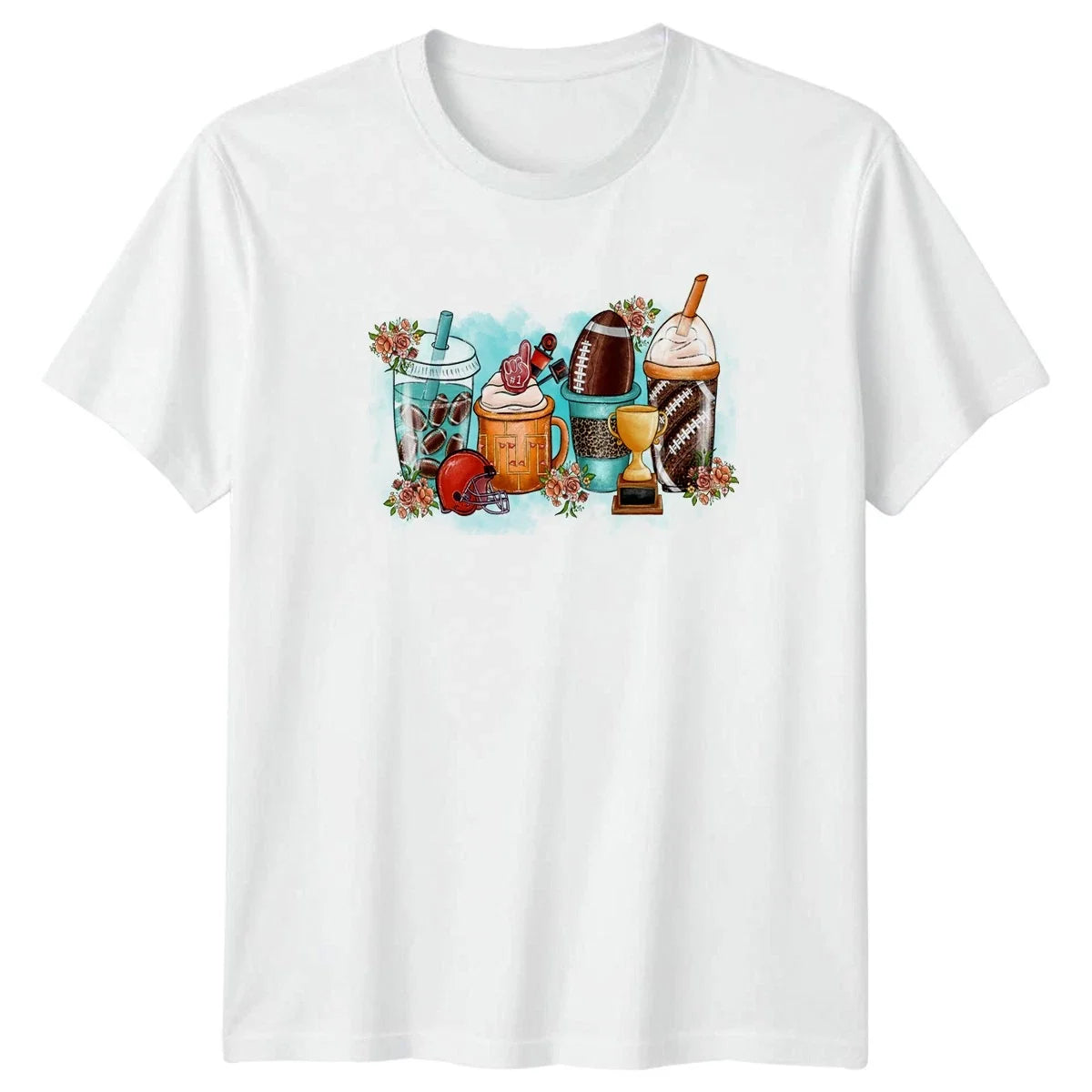 Floral Football Game Day Vibes Womens Sports Fan Football Birthday Unisex , , , Long Sleeve Tee