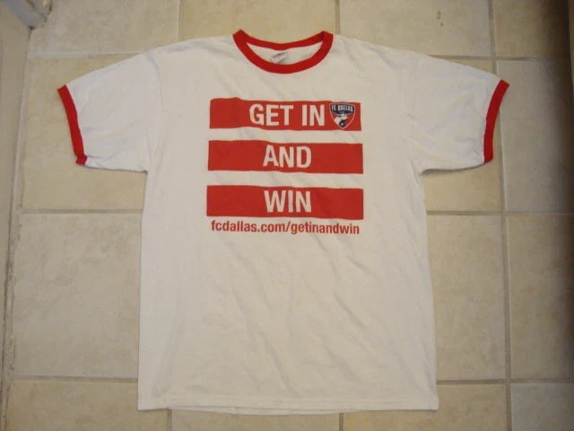 FC Dallas Get In And Win MLS Soccer White T Shirt L Unisex , , , Long Sleeve Tee