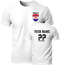 Personalise Croatia Football Soccer Fans Sports Costume Flag Badge Top Unisex , , , Long Sleeve Tee