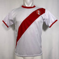Peru National Soccer Team White Red Jersey Men's SMALL Unisex , , , Long Sleeve Tee