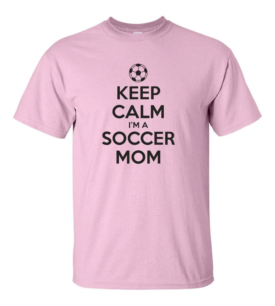 Keep Calm I'm A Soccer Mom Funny Gift Tee Cotton Apparel Unisex , , , Long Sleeve Tee