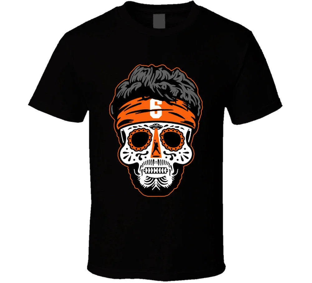 Baker Mayfield Skull Football Fan T Shirt Unisex , , , Long Sleeve Tee