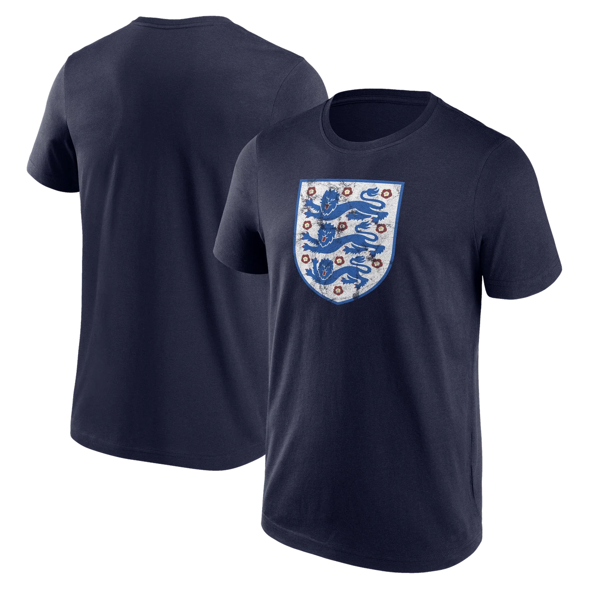 Men's Navy England National Team Distressed Retro Logo Unisex , , , Long Sleeve Tee