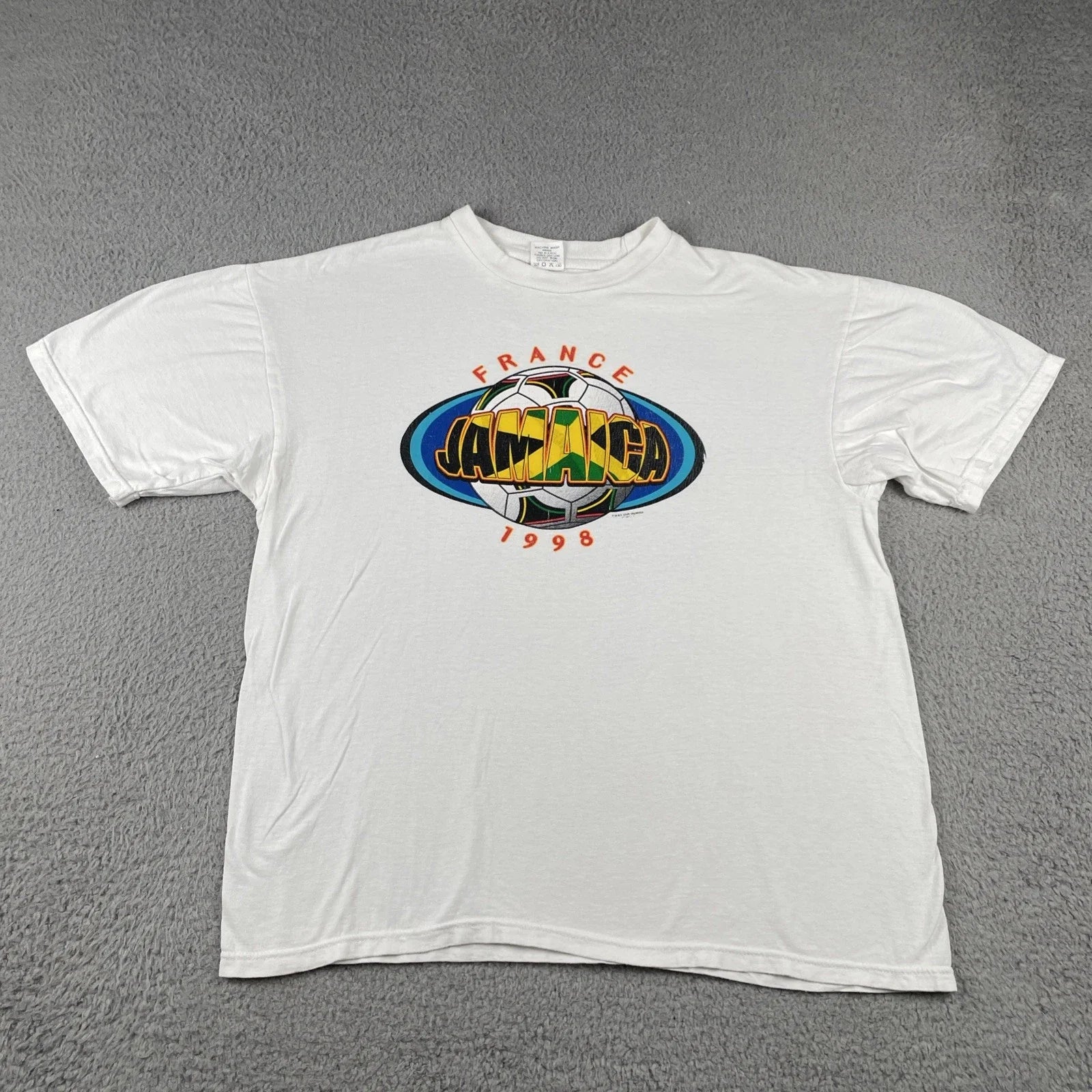Vintage 90s France Jamaica Futbol Soccer Match 1998 Shirt Shirt Hills Tee XL Unisex , , , Long Sleeve Tee