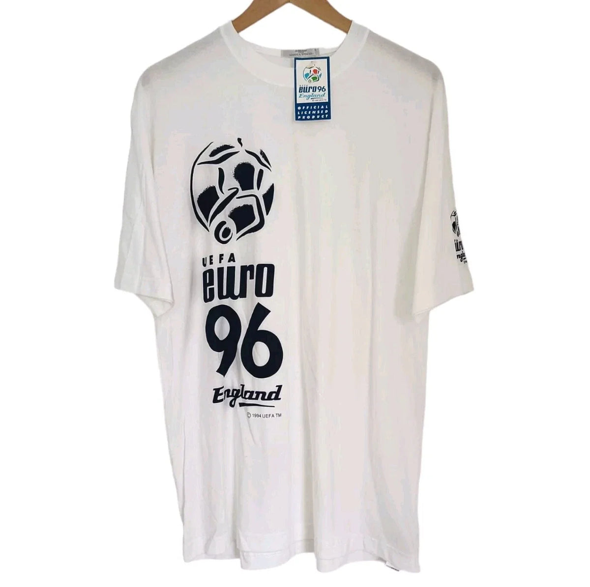 Vintage England Euro 96 UEFA Men’s Medium M&S St Michael NWT Unisex , , , Long Sleeve Tee