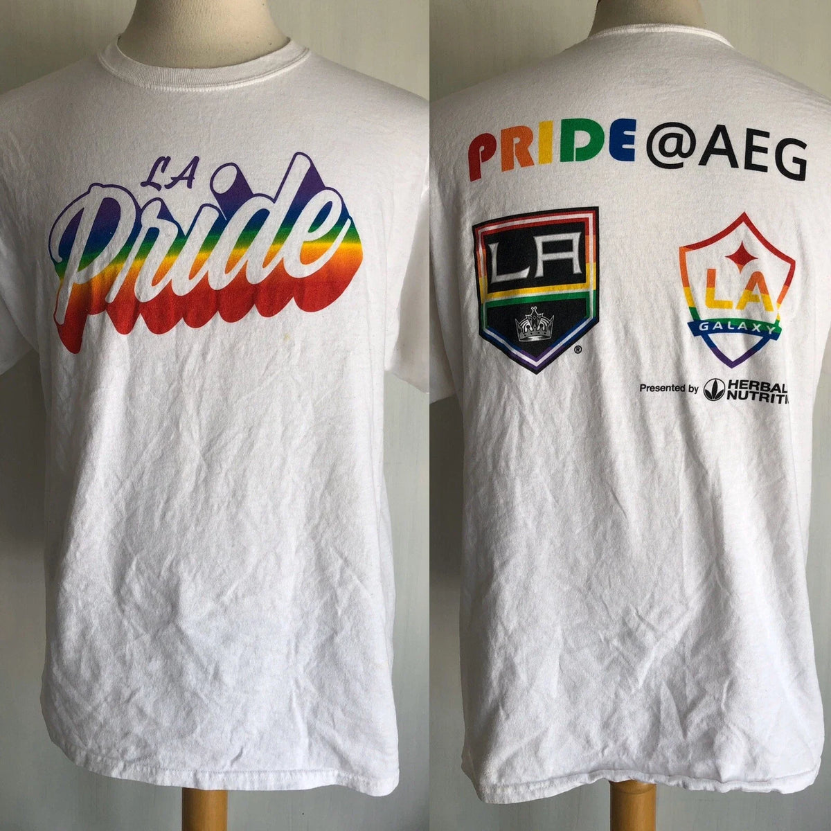LOS ANGELES KINGS x LA GALAXY GAY PRIDE NHL MLS Hockey Soccer Size Large Unisex , , , Long Sleeve Tee